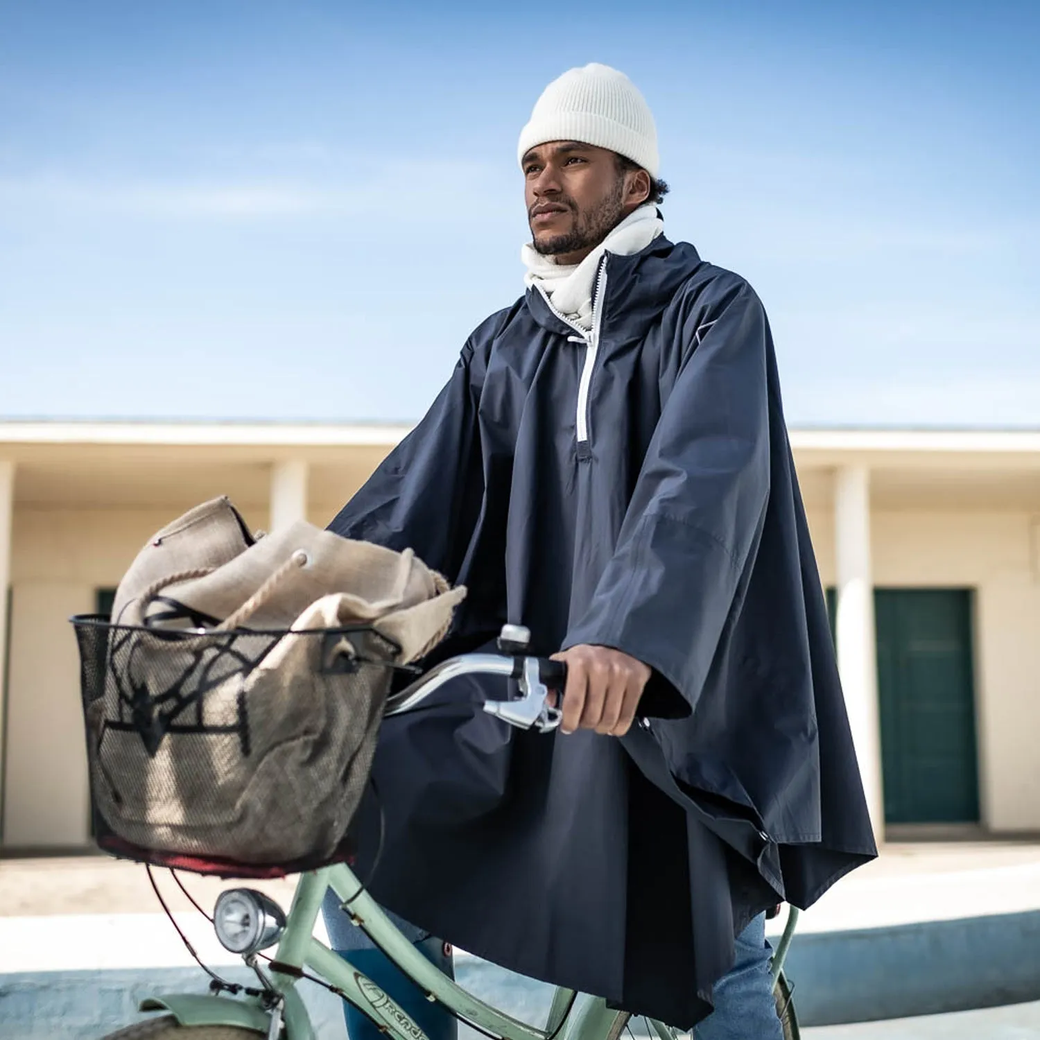 #15 Cape de pluie bleu homme marine
