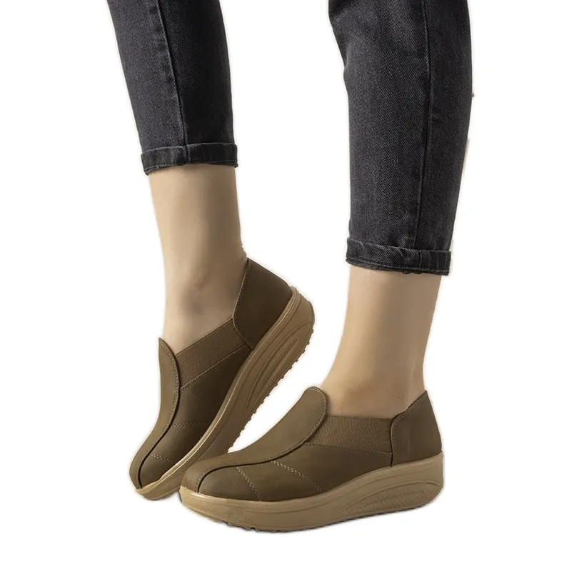 Chaussures marron à semelle haute de Spike brun