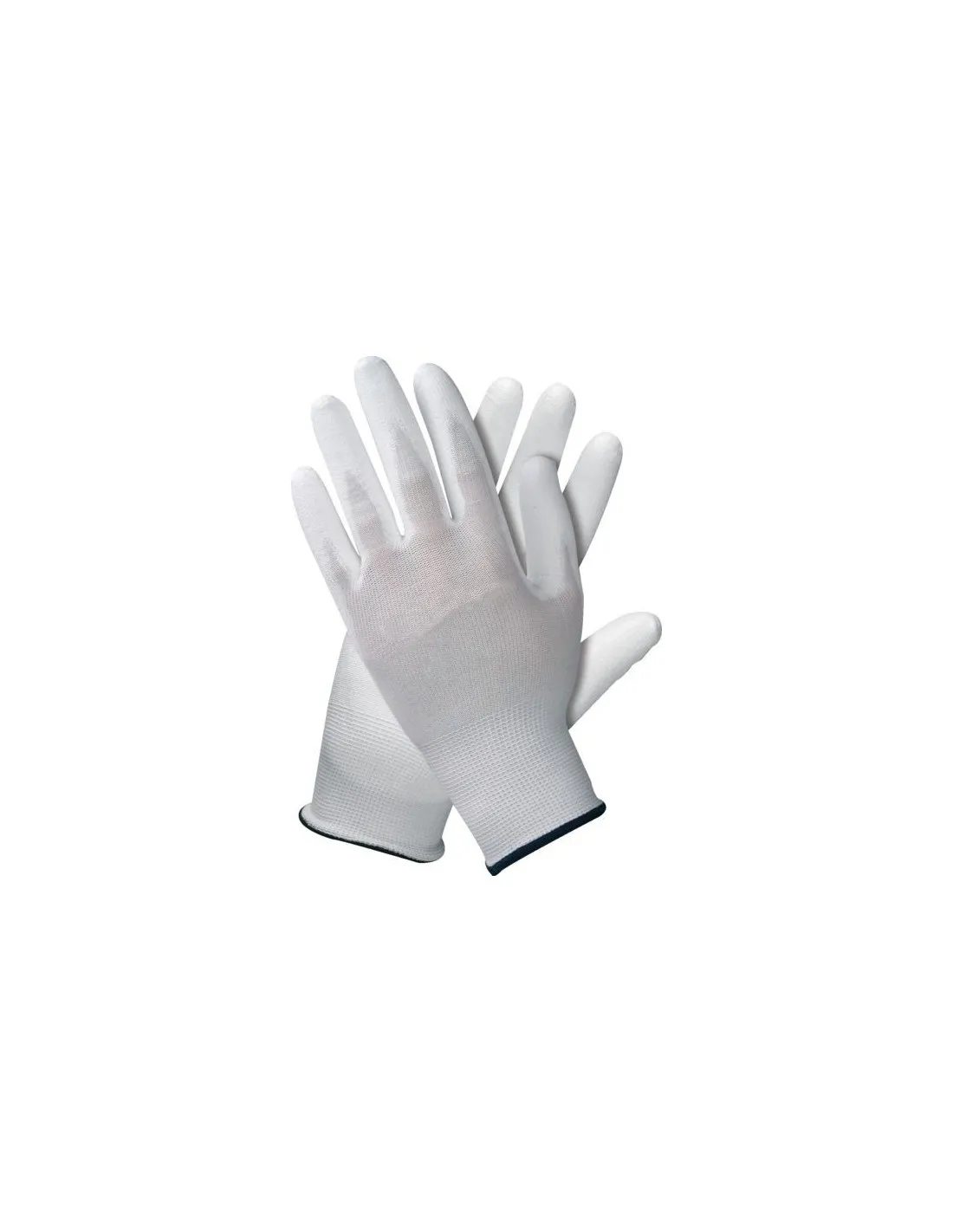 Gant paume enduite pu blanc (en sachet de 10 paires) t11-Gant tricoté paume enduite PU NYM713PU