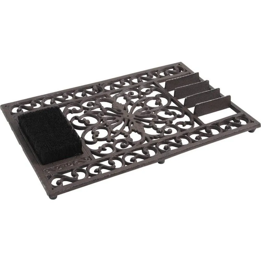 Paillasson en fonte et coco brosse et grattoir 51,5x5x34,5cm