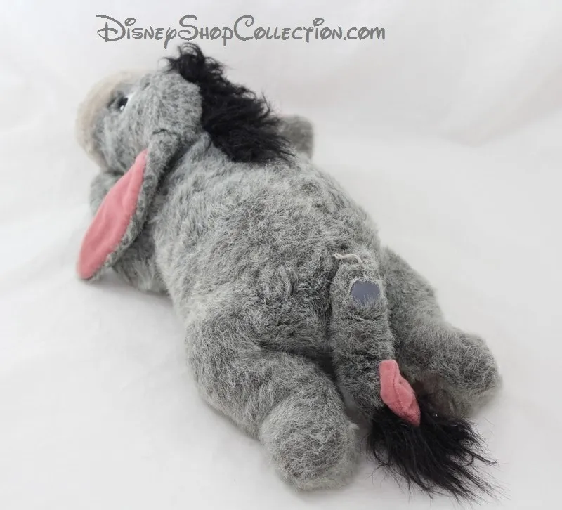 Peluche Bourriquet WALT DISNEY gris foncé allongé âne Disney 35 cm