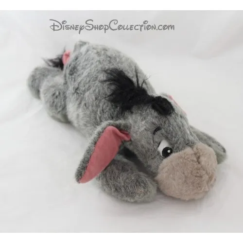 Peluche Bourriquet WALT DISNEY gris foncé allongé âne Disney 35 cm
