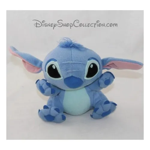 Peluche Stitch DISNEY bleu assis 15 cm