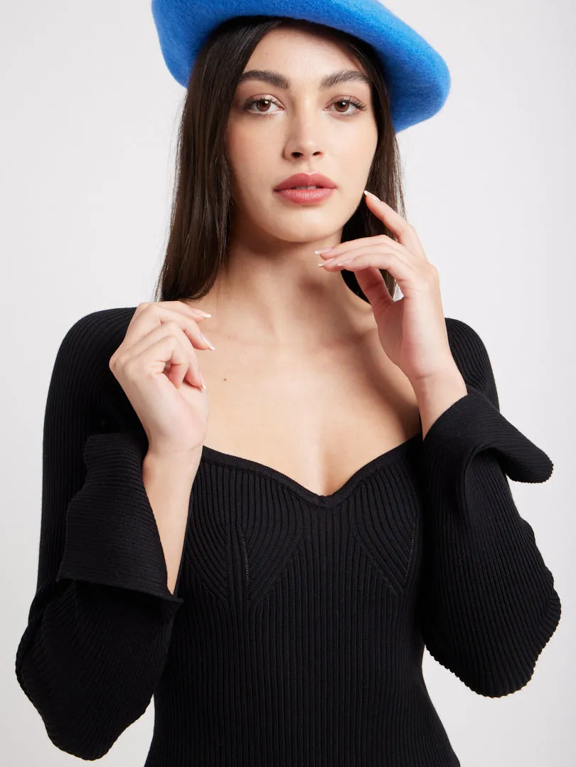 Robe en maille col coeur