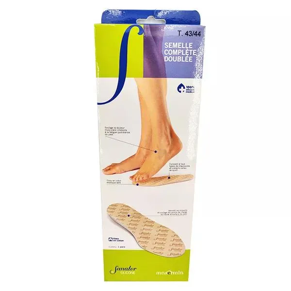 Sanator Silicone Semelle Complète Doublée Taille 43-44 1 paire