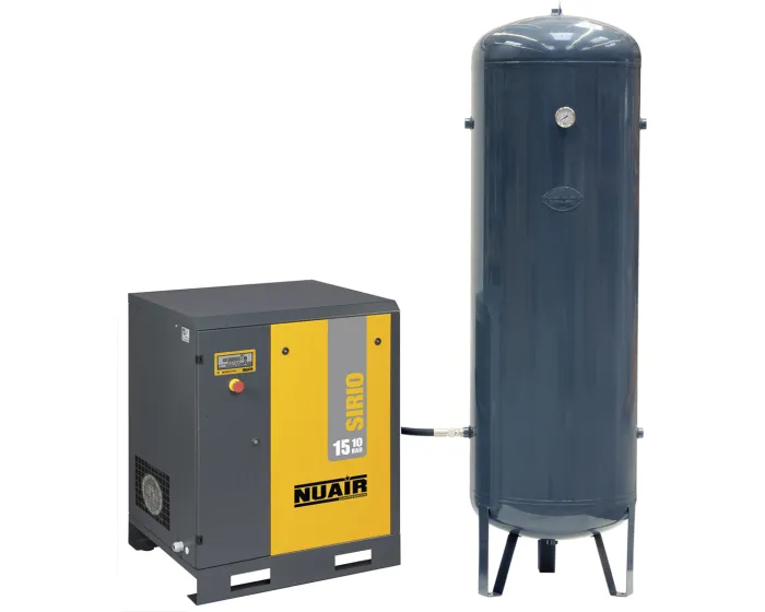 SIRIO 15/10/500V - Compresseur à vis 15 kW 10 bar avec réservoir 500 litres